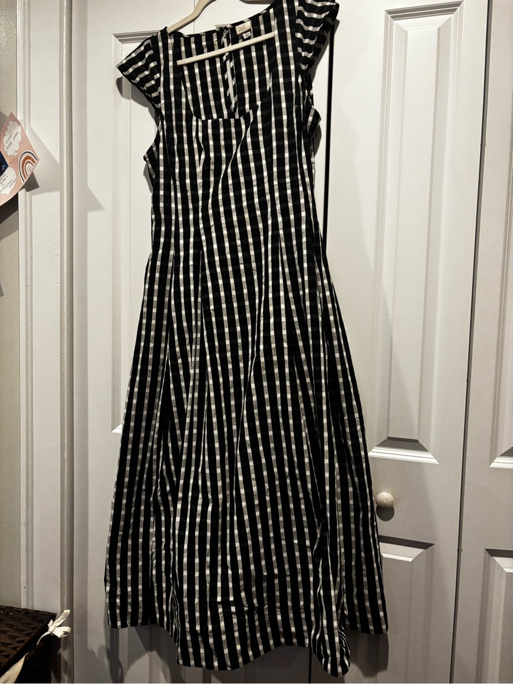 Black and White Gingham Maxi Dress - Classic Women’s Day Dress Size 12